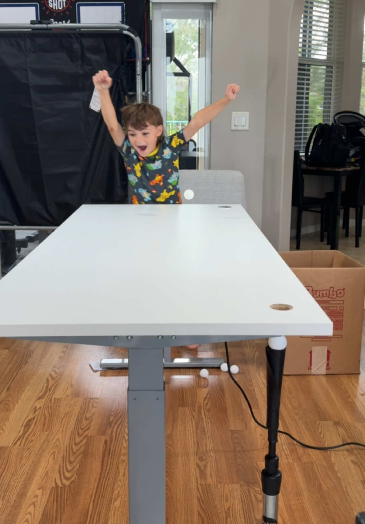 6 year old trick shoting! Through the hole on to the baseball tee! #trickshot 