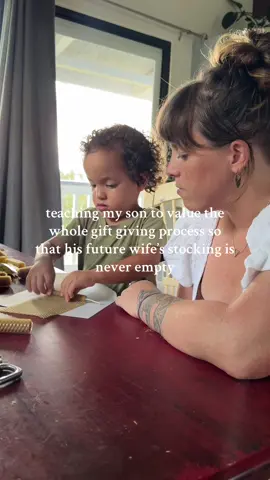 It’s come to my attention that everyone wasn’t taught to give gifts at Christmas as a kid and that makes me sad. It seems like such a precious piece of the puzzle that kids shouldn’t miss out on- he was so excited to make and give gifts this year! 