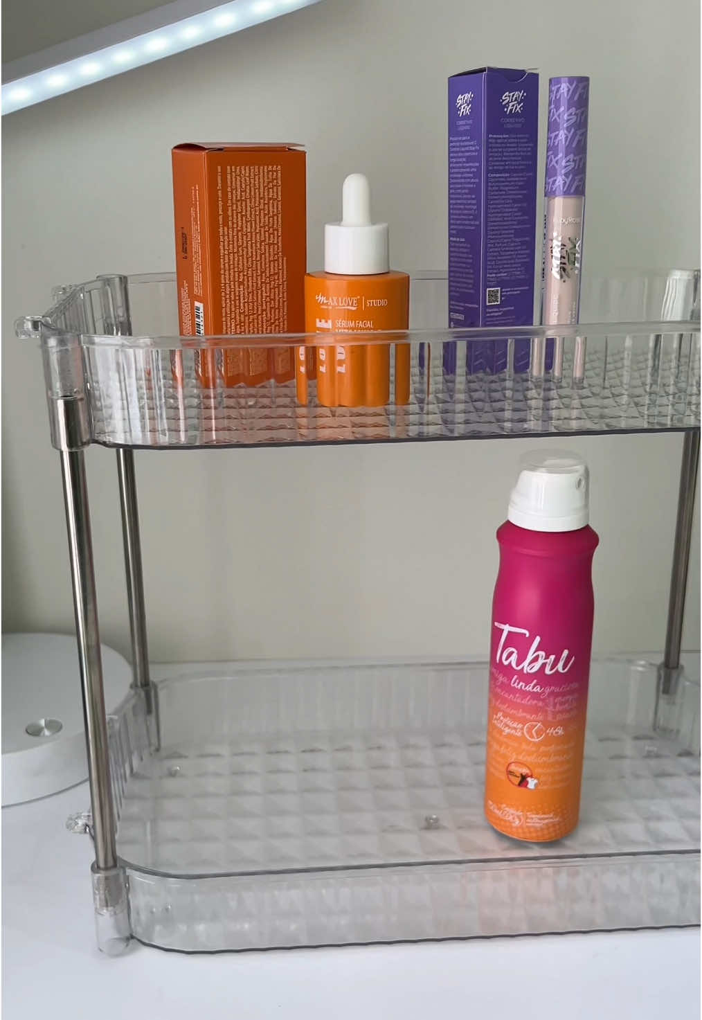 Organizador multiuso acrílico dois andares ✨ #organizaçãodecasa 