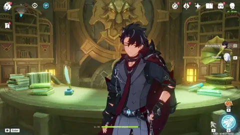 My sister wanted to showcase her Wrio and made me a video to post..// Inspo from @wanderers_torso_canon great video!! #wriothesley #wriothesleygenshin #genshin #GenshinImpact #showcase #hoyocreators 