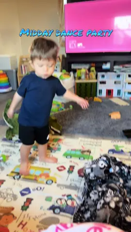 Love a good dance party. I got on the floor with him and both hand microphones ☺️ #dance #danceparty #sahm #toddlermom #midday #shenaningans #fyp 