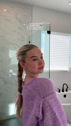 love a slick back hairstyle for the holidays ✨this @Not Your Mother’s styling cream is only $10 and you can get it @Ulta Beauty or in the 🔗in my bio #NYMPartner #stylingcream #holidayhairtsyle 