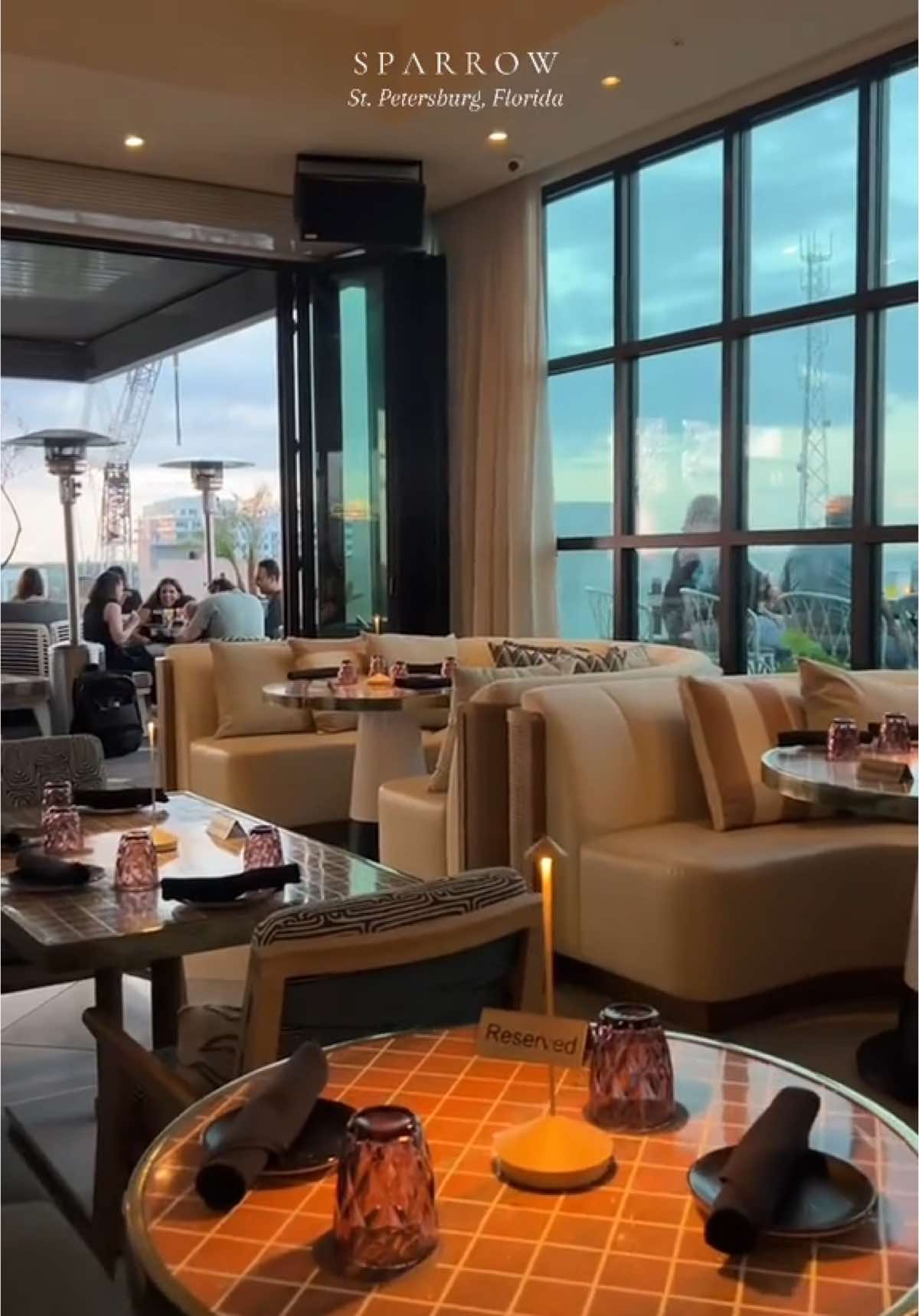 St. Pete's newest rooftop bar and restaurant, Sparrow!  Enjoy Asian-inspired eats, craft cocktails, and stunning views.🍸 #stpete #florida #rooftop #restaurant #fl #saintpetersburg #sushi #cocktails 
