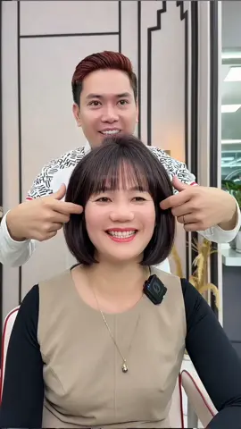 Khuôn mặt dài trán cao tham khảo ngay kiểu tóc này #theanh28 #1900hairsalon #hientoc 