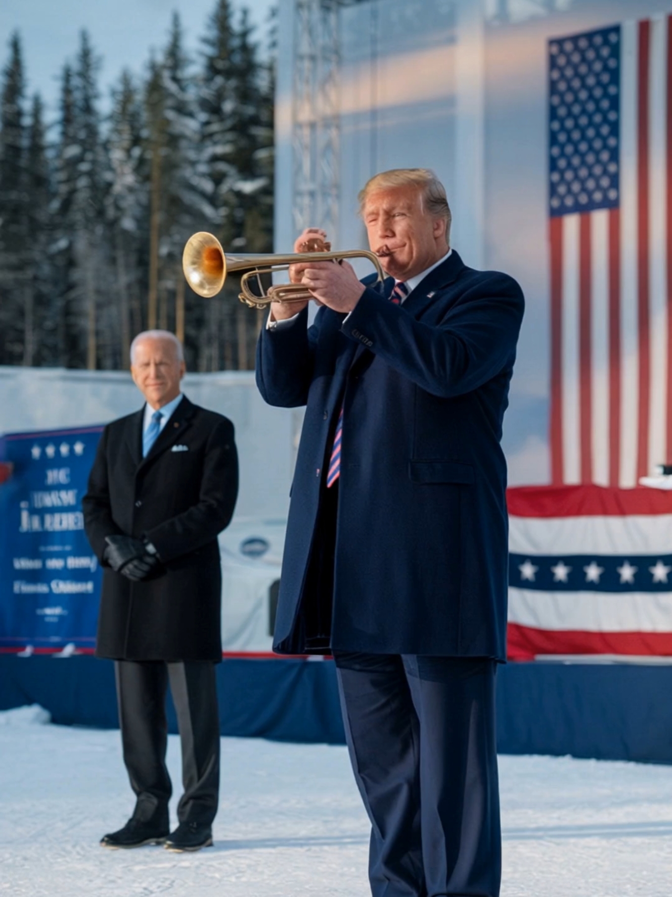 Donald Trump plays the trumpet #donaldtrump #fyp #newyork #newyear 