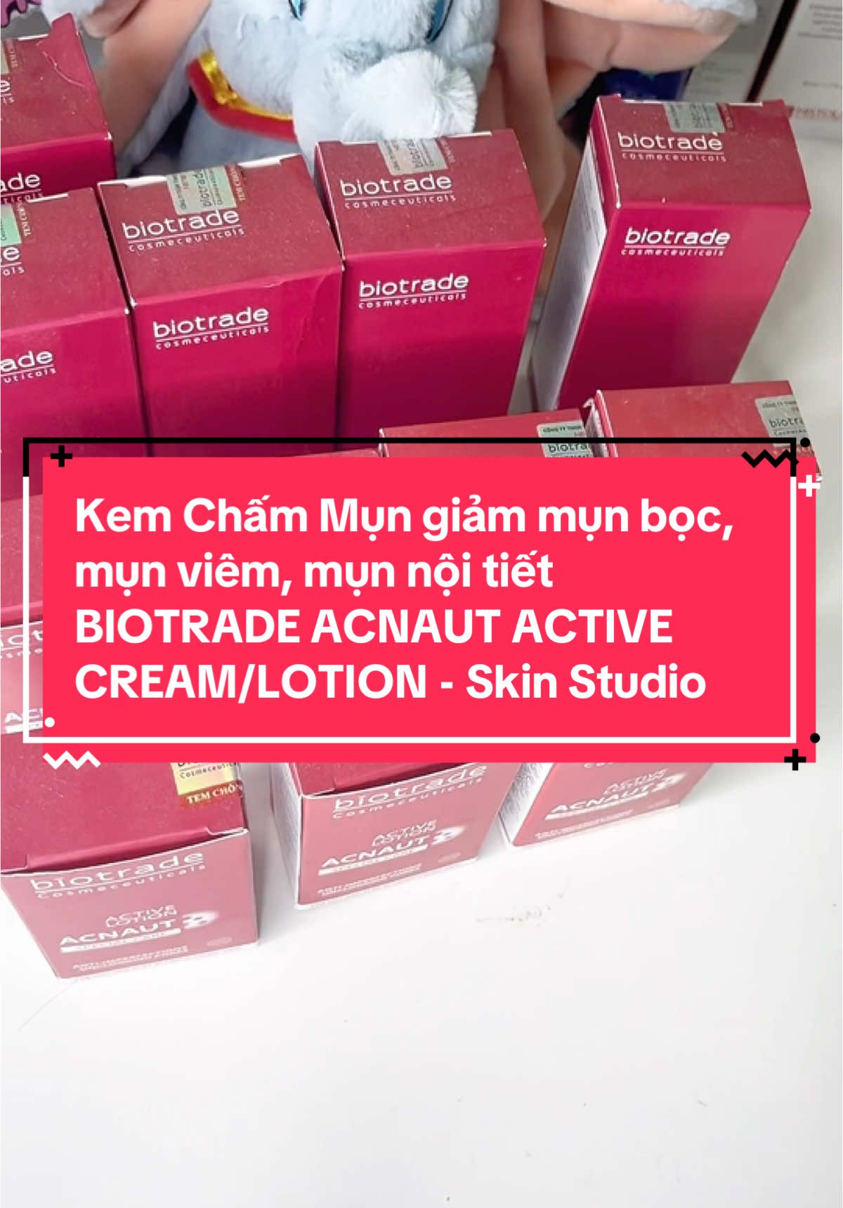 Kem Chấm Mụn giảm mụn bọc, mụn viêm, mụn nội tiết BIOTRADE ACNAUT ACTIVE CREAM/LOTION - Skin Studio##kemmun##keobongunboxing
