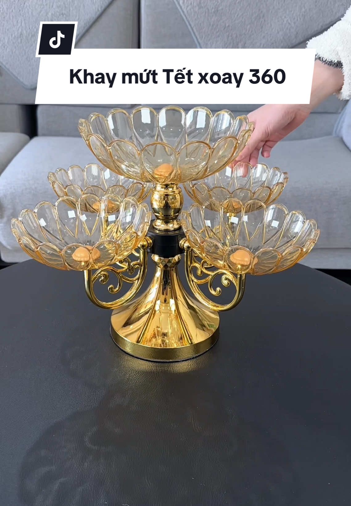Khay mứt Tết xoay 360 độ 5 ngăn đựng bánh kẹo #khaymut #khaymuttet #khaydungmuttet #khaymuttet5canh #khaymutxoay #khaymutxoay360do2tang5khay #decor #decorsiuxinh 