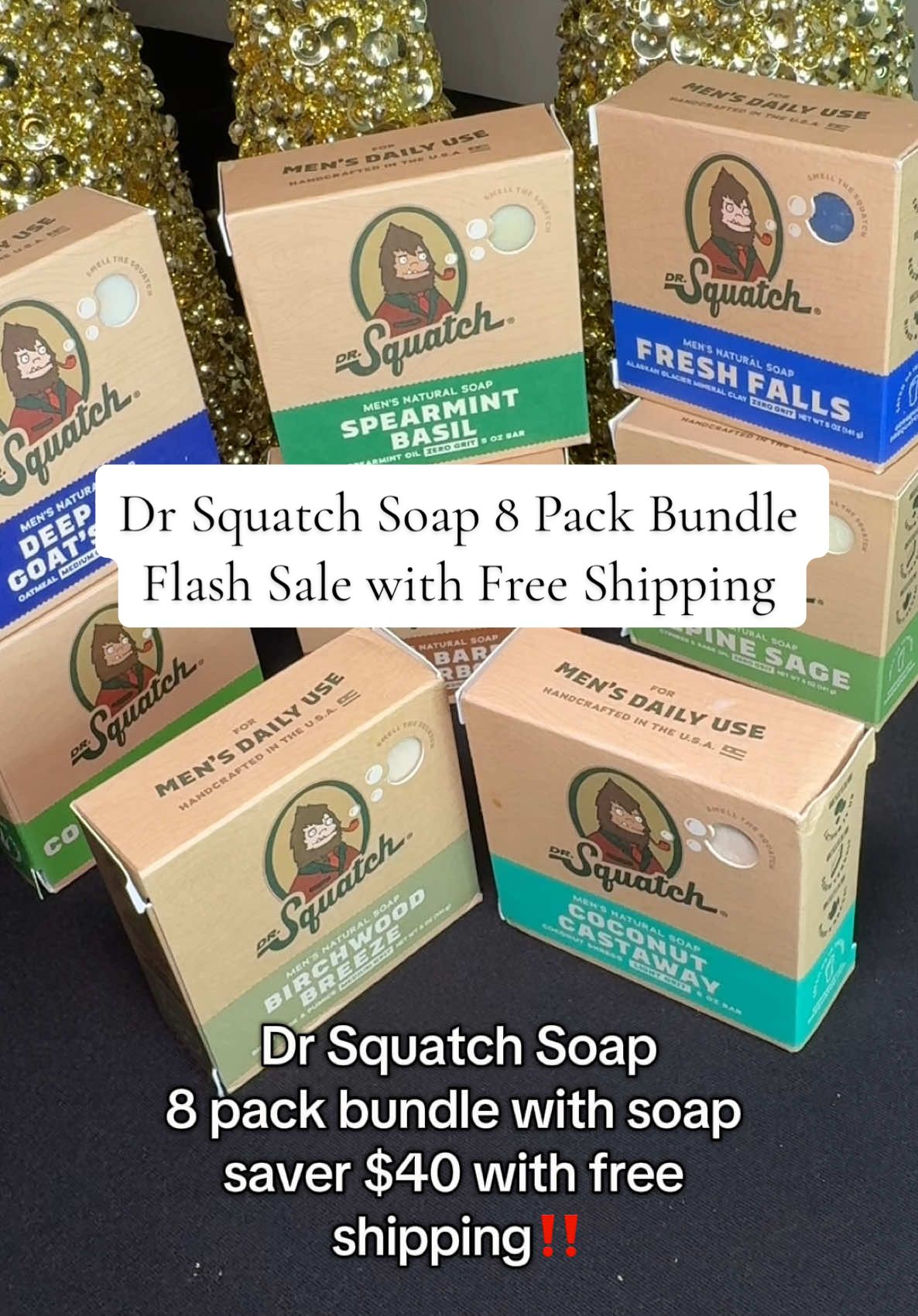 🧼 Stock up on the 8-Pack Dr. Squatch Natural Soap—NOW on sale! 🌿 Made for men, packed with natural ingredients. Don’t miss out! 🚚 Free shipping! #DrSquatch #NaturalSoap #MensGrooming #soap #tiktokmademebuyit #flashsale 