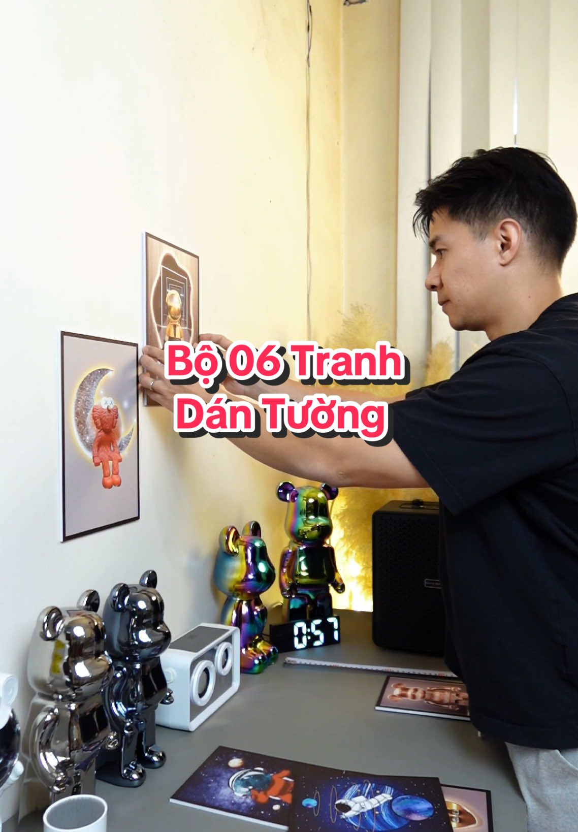 Bộ 6 tranh dán tường này vừa đẹp vừa hạt rẻ  #ongbobaconreview #tranhdantuong #tranhdecor 