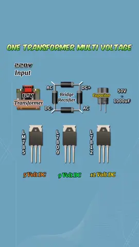 Multi Voltage Output Using Single Transformer 5v, 9V, & 12V. DIY Electronics Project  Like❣️ comments📋 Share📤 #7805 #voltageregulator #voltageregulators #electronic #electronics #electronicos #electronicproject #electronicprojects #electronicsprojects #electronicsproject #diyelectronic #diyelectronics #diyelectrical #electronicidea #electronicstudent #electronicstudents #electronicsolvers #electronicsengineering #electronicengineering #digitalelectronics #electrical #electrician #electricians #electricalwork #electricalwiring #electricaltips #electricalprojects #electricalstudents #diyprojects #waelectronics