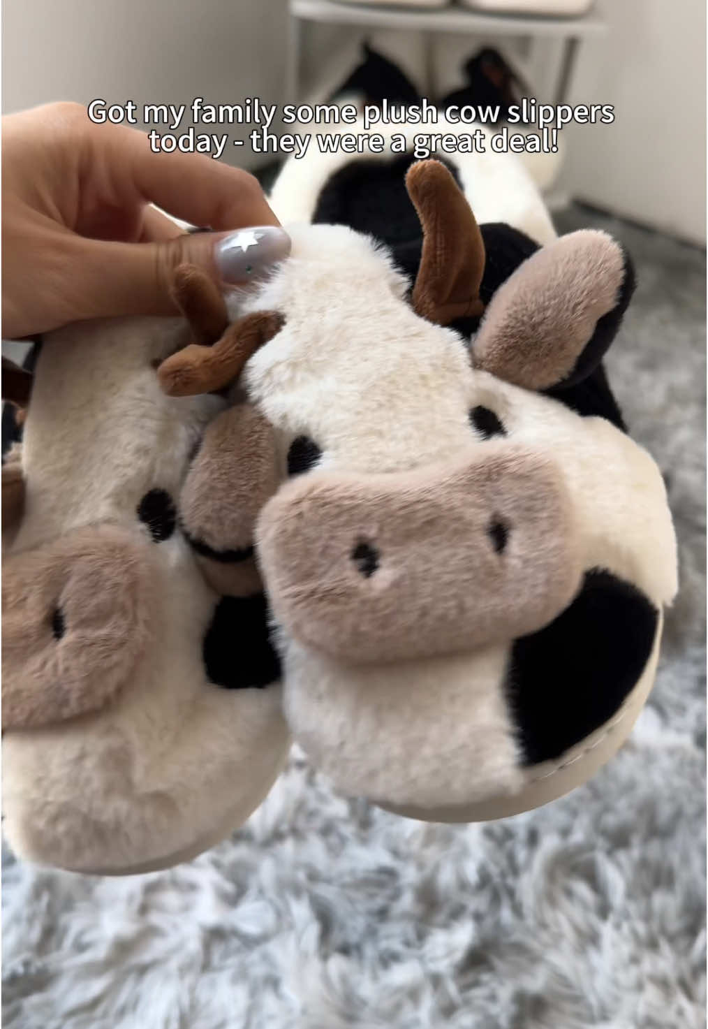 So Cute Cow Plush Slippers! #Cute #Cow #Plush #Slippers #TikTokShopLastChance #TikTokShopNewYearNewAura #spotlightfinds #fyp #gift 