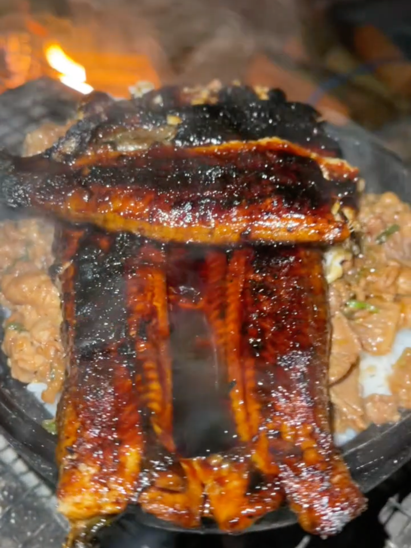 風邪をひいたからうな牛たべる #bbq #eel #beef