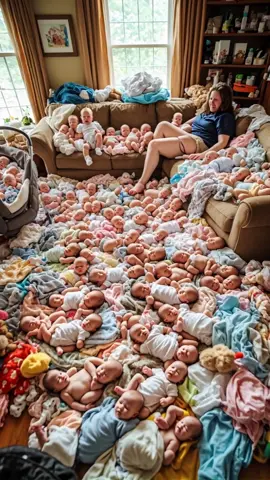Can you imagine having to take care of all these babies? 🤯 Haha, what an incredible challenge! #aivideo #aigenerated #cringevideos #kid #anak #baby #fyp #babyborn #babylove #twin #twinsisters #babybath #anakkecil