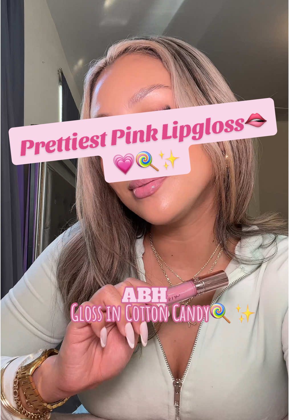 💗20% OFF! Sweet like cotton candy 🍭✨ This cool-toned pink gloss from ABH is the perfect touch of glam! 💖 #GlossGoals #abh #anastasiabeverlyhills #anastasiabeverlyhillslipgloss #lipglosspoppin #pinklipgloss #TikTokshop #tiktokshopping #newyearnewaura #tiktokshopholidayhaul #ttsdelight #tiktokshopcreatorpicks #tiktokshopnewarrivals @Anastasia Beverly Hills 