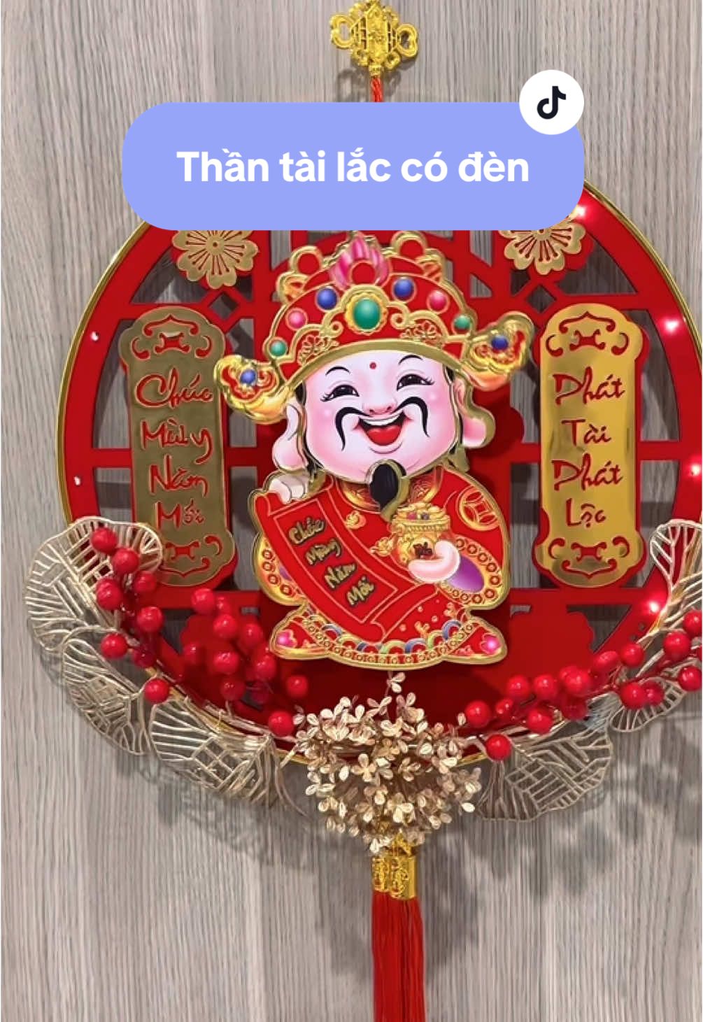 Thần tài lắc may mắn tài lộc, trang trí decor tết 2025, 3 kiểu đèn nháy. #thantai #thantailacdau #thantailaclu #ongthantai #decortet #trangtritet #tet2025 #fyp 