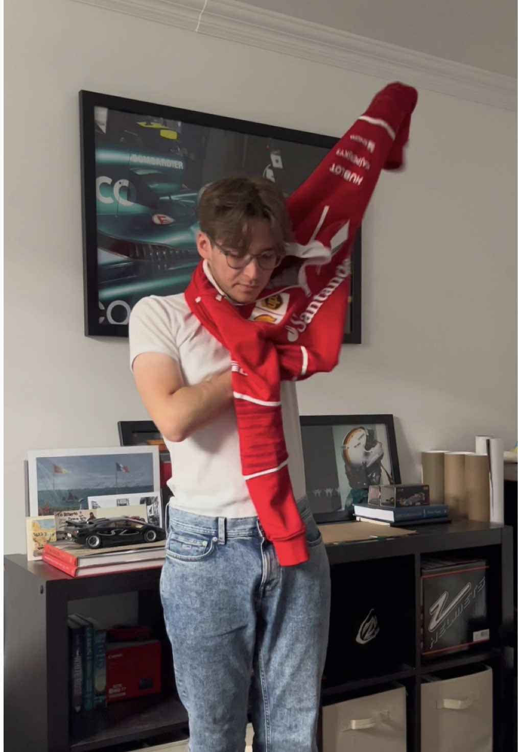 Do you like the Ferrari quarter zip or do you prefer the normal hoodie? #ferrari #scuderiaferrari #charlesleclerc #sebastianvettel #carlossainz #kimiraikkonen #fashion #maurizioarrivabene #ferraristyle #f1style #paddock #f1 #formula1 #ferrariquarterzip 