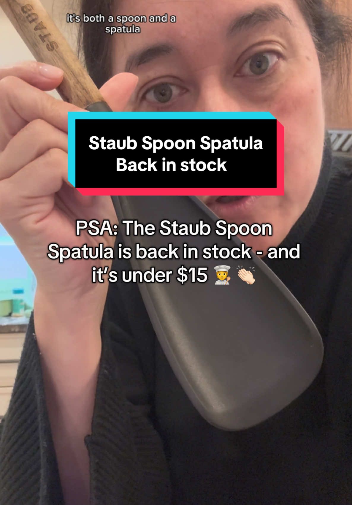 The @STAUB USA spatula spoon is back in stock and less than $15! Staub utensils are high quality, perfect to stir, flip, scrape! #kitchenessentials #staub #staubutensils #kitchengadgets #kitchenutensils #tiktokshopfinds #siliconeproducts 