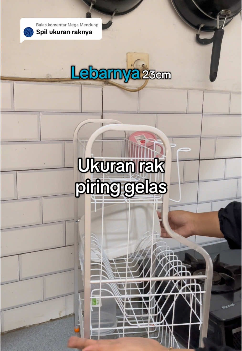 Membalas @Mega Mendung ukurannya passs😍 rekomendasi rak piring gelas cantik🥰 #rakpiring #rakgelas #rakdapur 