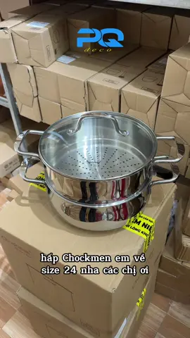 Nồi kèm xửng hấp Chockmen 24cm #noiinox #noikemxunghap #noihapchockmen #noikemxunghapchockmen #ckm227 