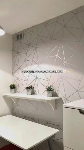 elevate your room design using geometric stickers💗✨ #fyp #foryou #roomdesign #geometricstickers 