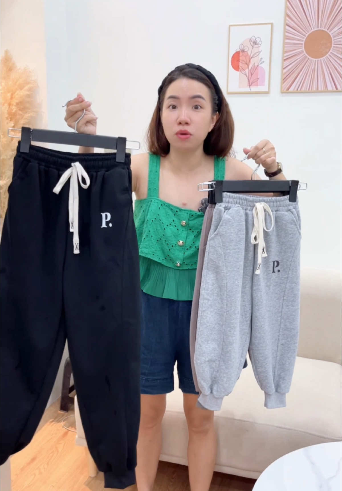 17-65kg Quần nỉ in chữ P chất nỉ 2 da xịn xò #xuhuong #quannichobe #huyenhomhinh365 