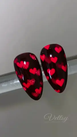 💕 Cute Layered Heart Nail Tutorial 💕 Save for your Valentine’s Day Nail 🫶 🛒Using: ✨Hema-Free Gel-Nightdream/Young Love/Dreamful/Passion ✨Hema-Free Super Cat Eye Gel