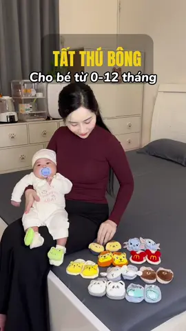 Tất thú bông cho bé 0-12 tháng siêu đánh yêu #anhnguyetmepepsi #reviewbimsua #tatthubong 