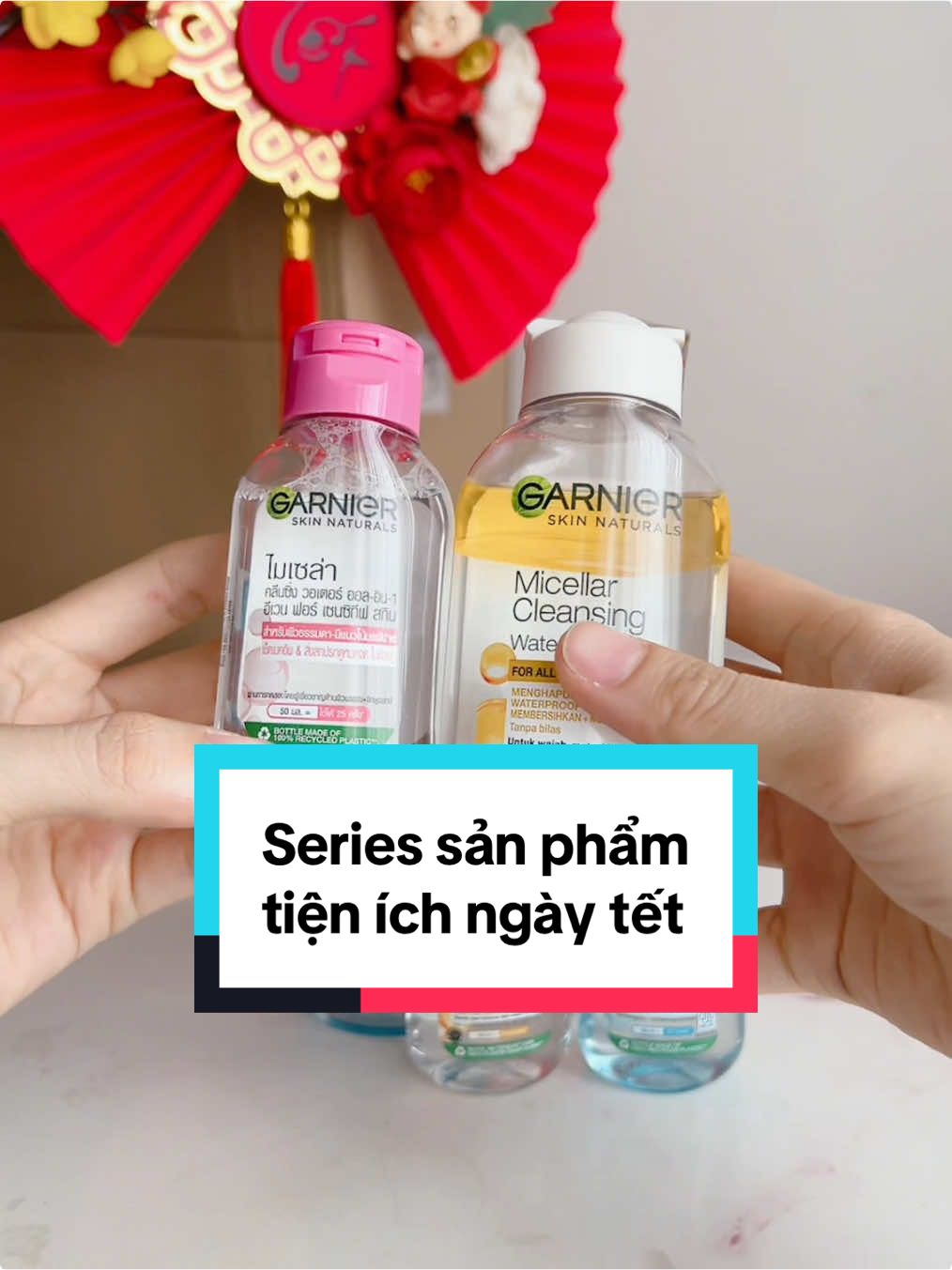 Nước tẩy trang Garnier nhà tui có dung tích 50ml và 125ml tiện lợi dịp tết này mang về quê hoặc đi du lịch lắm ạ ❤️ #taytrang #garnier #nuoctaytrang #2025 #taytranggarnier #sanphamdulich 