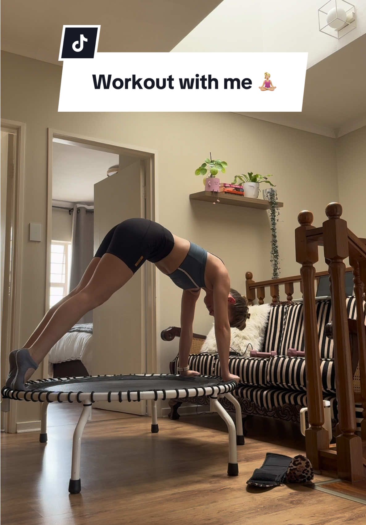 I love working out at home! 🌈 #rebounding #workout #rebounder #gym #Fitness #exercise #exerciseathome #exercisewithme @Lisa_Raleigh 