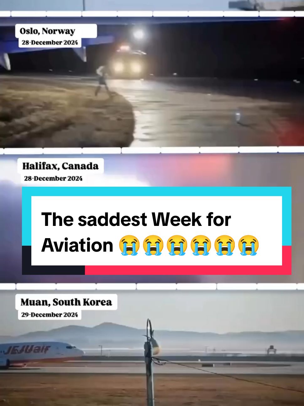 The saddest time for Aviation• Disastrous week for sure, 2024 definitely had some cards left to play 😓 . #aircrew #aviation #flightattendant #aroundtheworld #planecrash #crash #jejuairlines #aircrash 