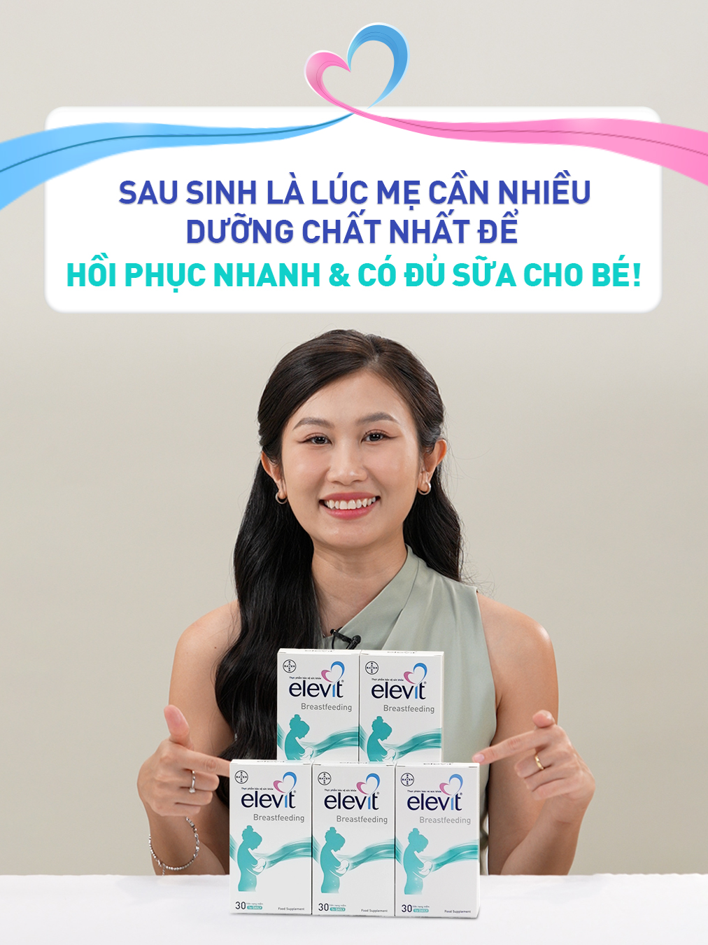 Mẹ sau sinh muốn mau hồi phục, con lớn khỏe? Bật mí trợ thủ đắc lực #ElevitBreastfeeding #vitaminbau