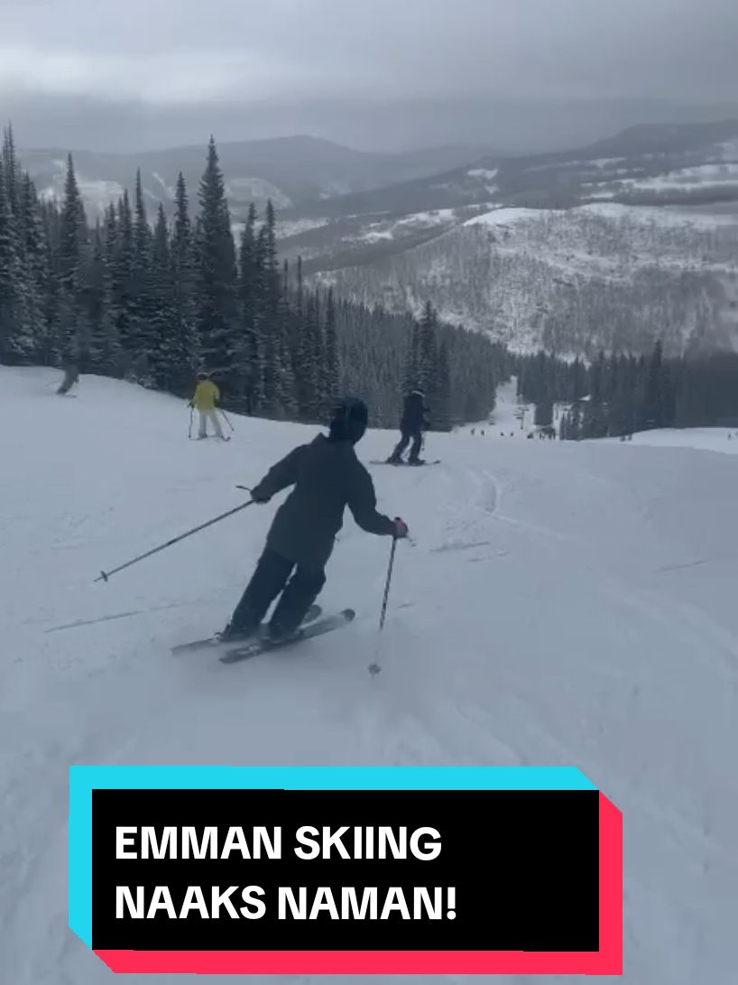 We invested in making our 3 kids Jose, Eliana and Emman learn new skills when they were growing up. One skill is skiing. I am proud to say that all 3 are expert double black slope skiers! Here is emman in a mild slope showing off her form in Vail, Colorado.  #fyp #naksnaman #emmanatienza 