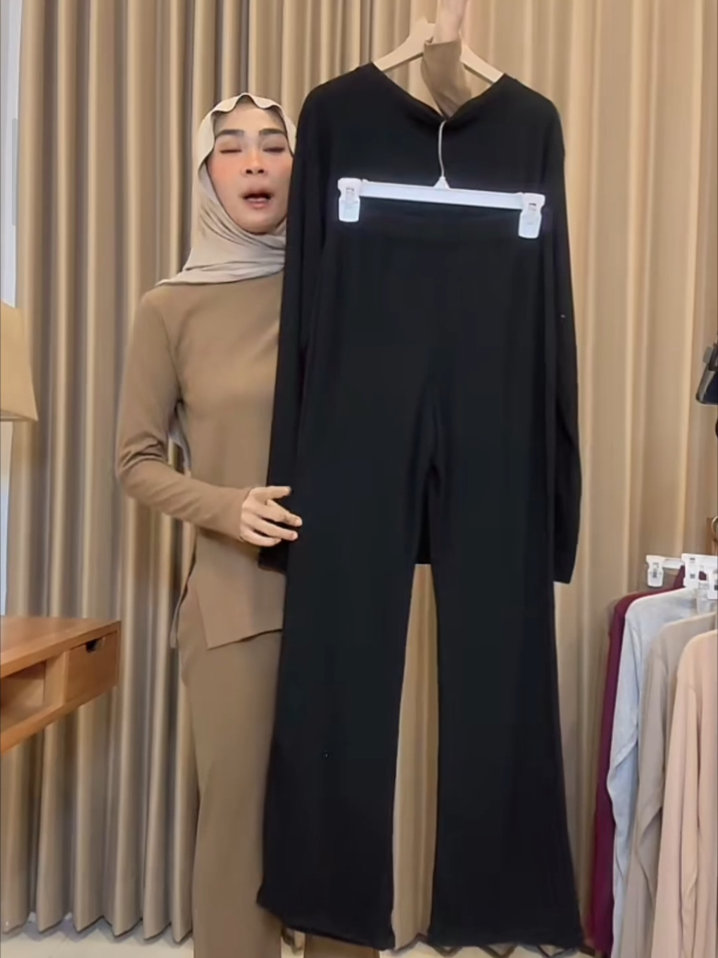 PENE SET Setelan Wanita Oneset Lengan Panjang Knit Rib Shirt Pants Baju Set Celana Highwaist Atasan #fyp #oneset #setelanwanita  #onesetterbaru 