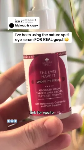 Replying to @#OffDaGrid🃏🔜🔛🔝 I’ve been using this eye serum FOR REAL!! Fed up with these comments now 😂  #naturespell #undereyes #darkeyes #serum #skincare #circles 