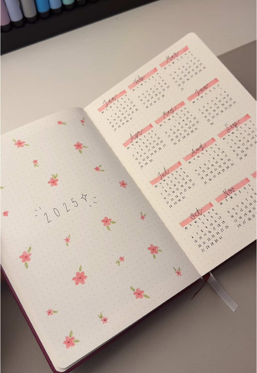 🌸🌺🌸🌺 #BulletJournal #bujo #2025 #newyear #yearlycalendar #calendar #fy #fyp 
