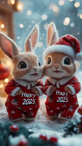 Happy end of the year ❤️🎄 #aiart #aianimation #christmas #animal #cute #viral #fantasy #midjourney #newyear #2025 #happynewyear 