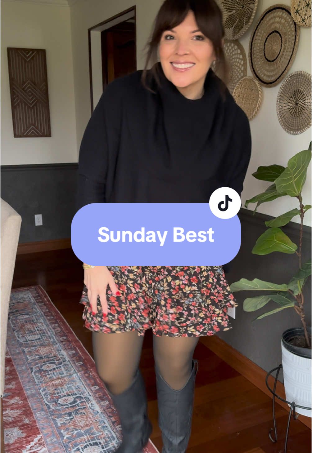 Church fit. Skirt linked in Amazon. #amazonfinds #amazonmusthaves #fyp #momsover30 #ootdinspo #churchoutfits #boots 