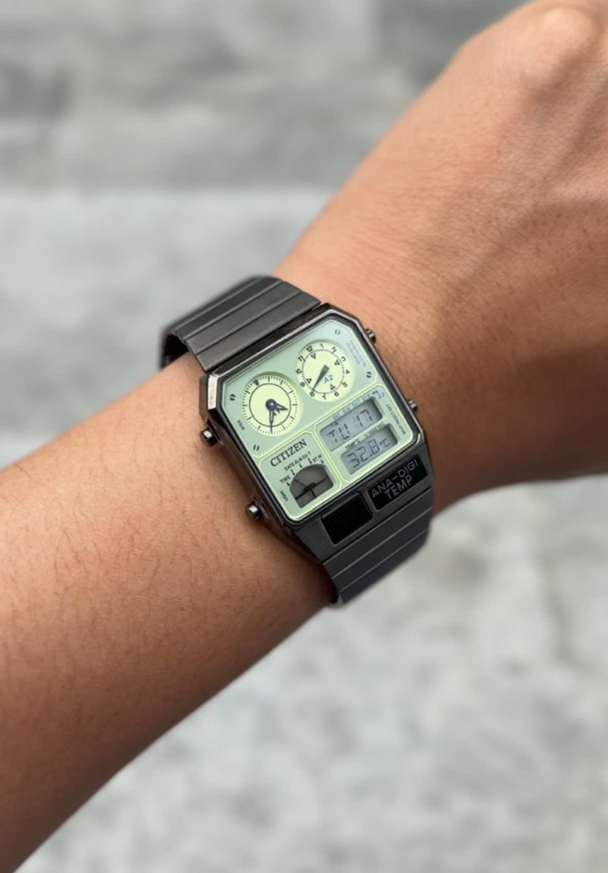 timeless style on your wrist - citizen ana-digi temp 🍋‍🟩🌡️ #citizen #citizenwatch #citizenanadigitemp #watch #watches #OOTD #watchcollector #WatchCollection #trending #viral #fyp #wristwatch #watchaddict #style #classic #vintage #timeless 