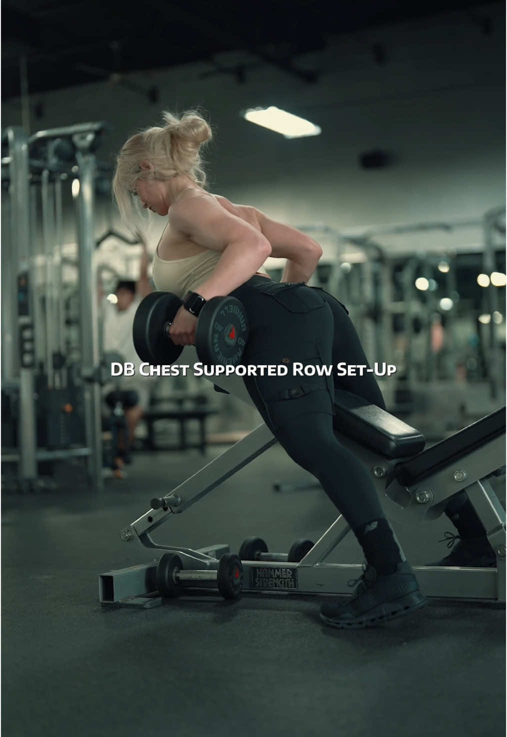 how I set up my chest supported rows to allow for extra ROM == you can do the exact 4 week program I am doing for only $5 … the link to shop is in my bio! #back #rows #fittip #Fitness #workouttip #fitgirl #fyp 