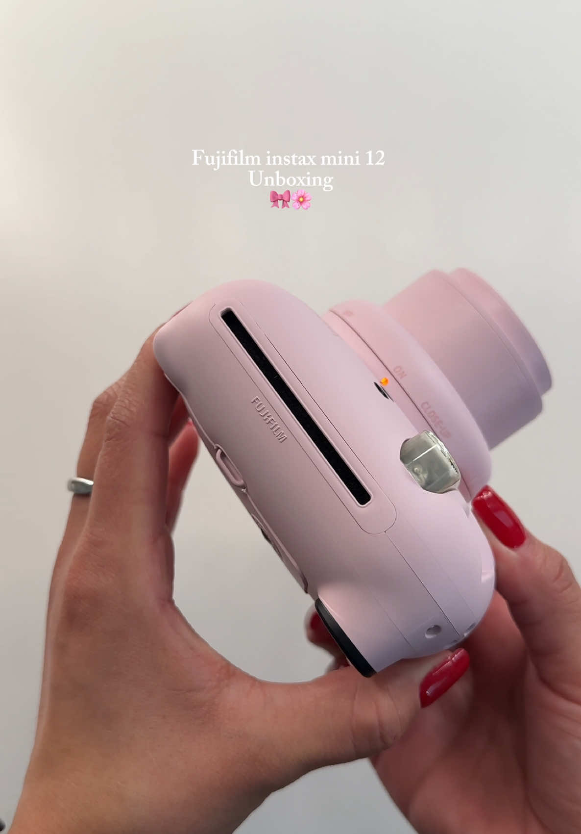 Fujifilm instax 12 unboxing🎀🌸- I absolutley love this pink color💕 #fujifilm #instax #polaroid #instant #christmasgift #unboxing #asmrsounds #asmr #cute #pink #nails #rednails #cutenails 