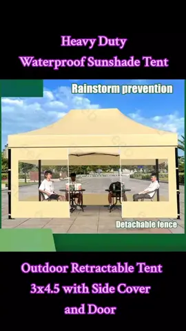 New Outdoor Retractable Tent 3x4.5 with Side Cover and Door Heavy Duty Waterproof Tent Sunshade Tent Only ₱3,319.00 - 6,358.00!