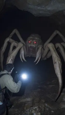 That's a huge spider... Ahhh! #strangeai #oddities #fantasy #bigspiders #foundfootage