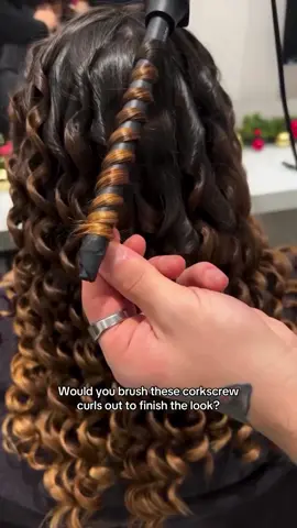 Tell us what you’d do with these corkscrew curls after using the ghd thin curl wand! Brush them, or leave them as is? #ghdhair #hairtok #curlyhair #hairtransformation #hairstyle #hairtutorial #hairstylist #shinyhair #healthyhair #hairideas #hairvideo #fyp #fypage #newyearseve #newyears #partyhairstyle #nye #newyearsday 