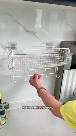 Rak Gantung Jaring Capstok Rak Penyimpanan Serbaguna Tempel Dinding #rakgantungdapur #rakgantungkamarmandi #rakgantung #fyp 