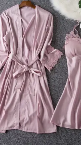 Only ₱575.00 for Pajamas with corset female thin summer ice silk sexy four-piece home wear sling nightgown robe set#set #forwomen #foryoupage❤️❤️ #foryou #fyp #trending 