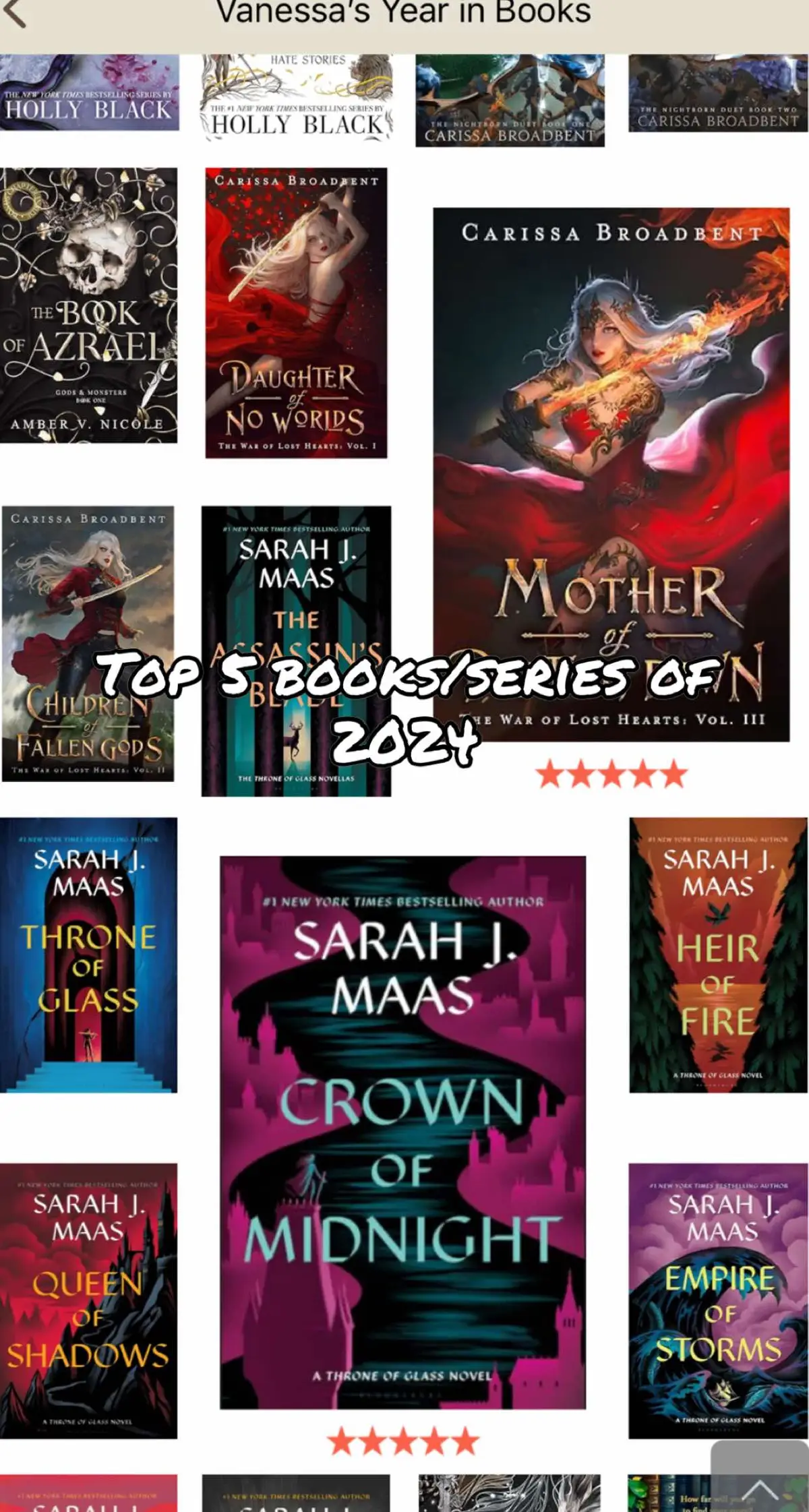 Top 5 books/series of 2024! If I had to pick one it would be Crescent City House of Earth and Blood. What was your top book?  #BookTok #topbooks2024 #books #BookRecommendations 