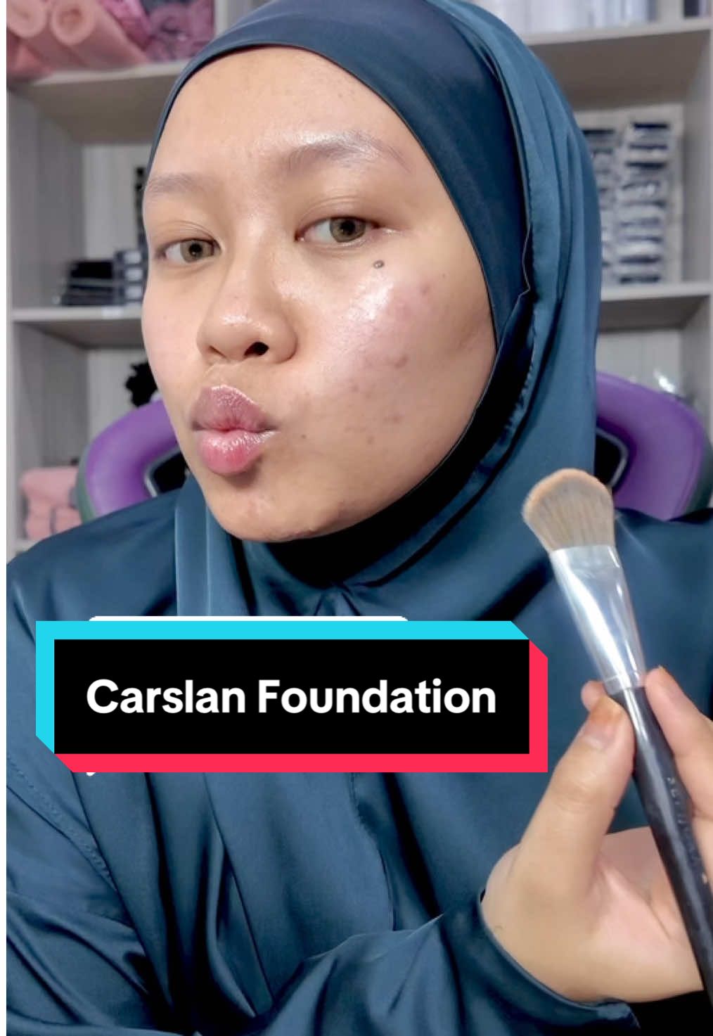 Replying to @Amira Yes foundation ni sangat sesuai for acne prone since dia ada oil control ! 💗  @Carslanmy  #CARSLAN #carslanfoundation #makeup #makeuptutorials