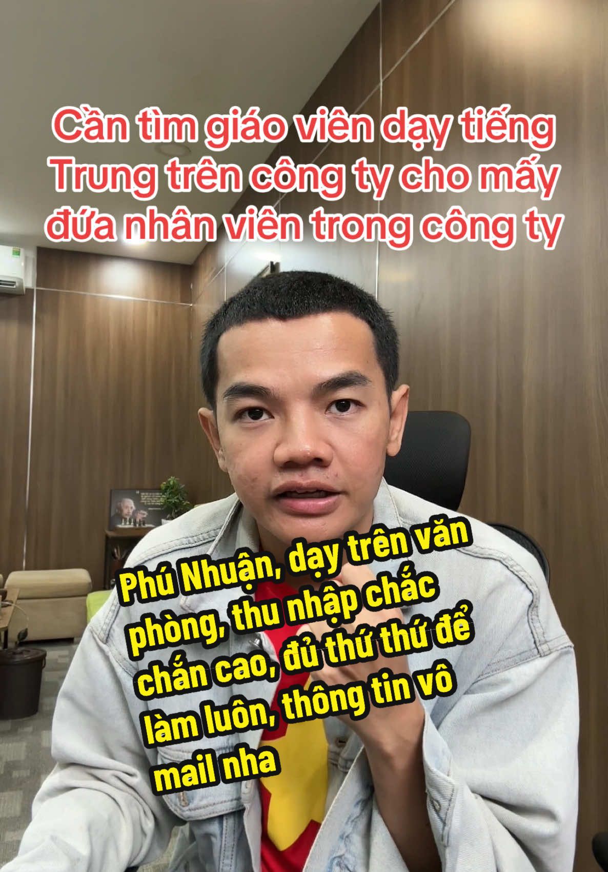 Cần tìm giáo viên dạy tiếng Trung cho mấy đứa trên công ty nha #thangbansach 