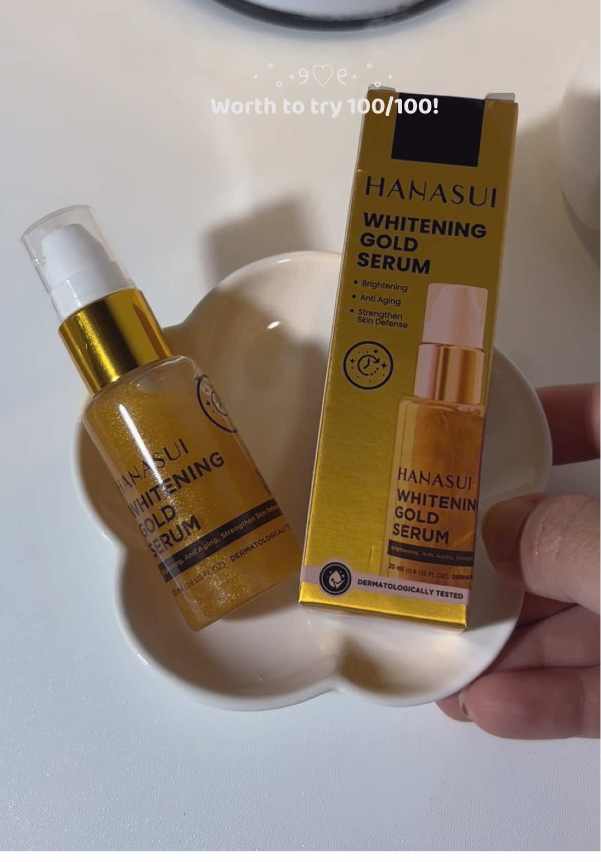 Whitening Gold Serum from @Hanasui Indonesia ✨  #hanasui #whiteninggoldserum #serumhanasui #goldserum #skincareroutine #nightroutine 
