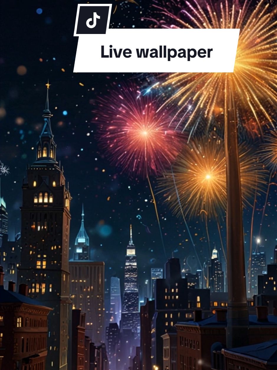 Transform your screen with this stunning New Year live wallpaper!✨ A vibrant cityscape illuminated by colorful fireworks, sparkling confetti, and festive vibes to welcome 2025 in style.🎆 Celebrate the countdown with every glance! #NewYear #LiveWallpaper #Fireworks #2025Vibes #CityLights #FestiveSeason @Aiart 